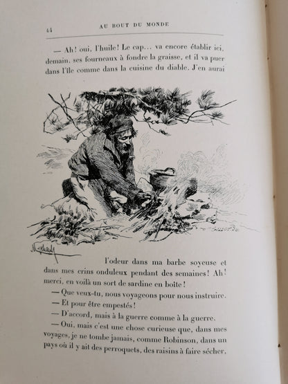 Au bout du monde, Les vacances de M. Talmouse, Ernest d'Hervilly, dessins de Zier, Myrbach et Rejchan, ed. A. Lemerre, v. 1900.